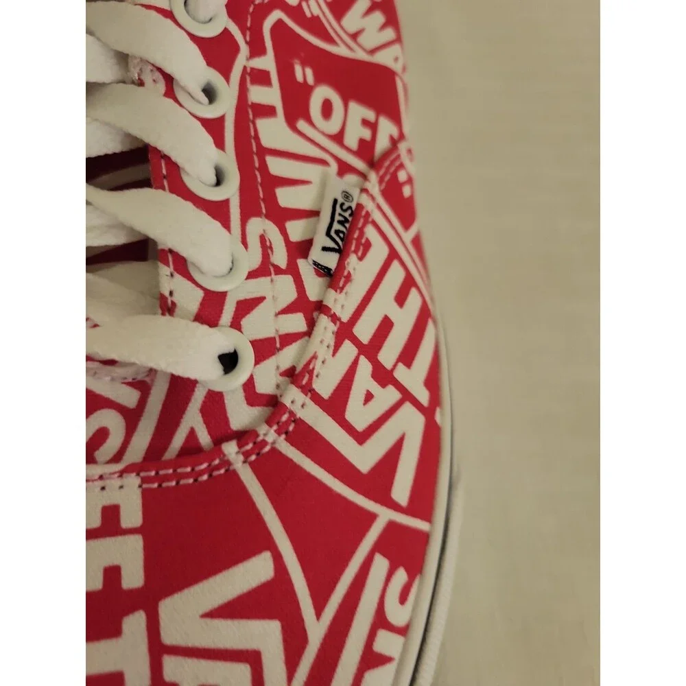 VANS Authentic OTW Repeat Mens 10 Slip Sneakers Red White Nwt